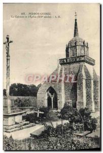 Old Postcard Perros Guirec Calvary And I & # 39Eglise