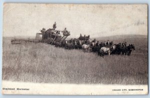 c1910's Combined Harvester Farming Coulee City Washington WA Antique Postcard