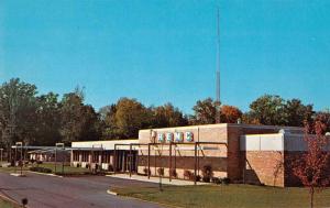 Columbia City Indiana birds eye view Whitley Co R.E.M.C. vintage pc Z25588