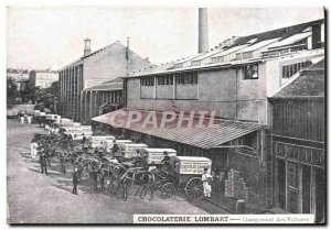 Old Postcard Chocolate Lombart loading cars