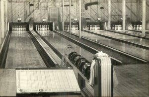 Moody Field GA Military Post Bowling Alley Interior Real Photo Postcard