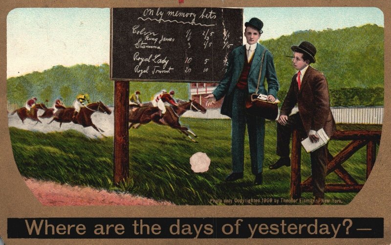 Vintage Postcard Boys In The Field Remembering The Days Of Yesterday Cowboys 