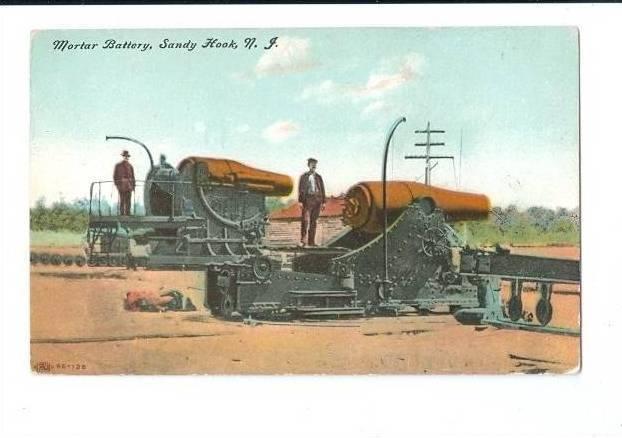 LP25 Sandy Hook, New Jersey, NJ, Postcard, Mortar Battery, 
