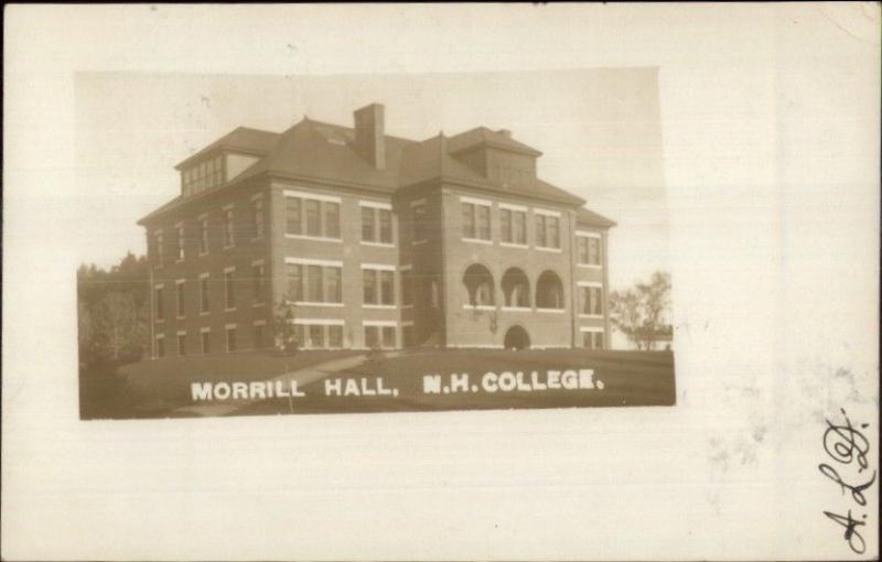 Durham NH Morrill Hall - College c1910 Real Photo Postcard