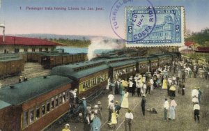 Costa Rica, C.A., LIMON, Passenger Train leaving Station (1924) Wimmer Postcard