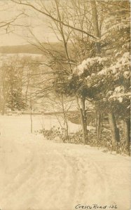 C-1910 Gresco Road Pennsylvania Winter Scene RPPC Photo Postcard 20-8993