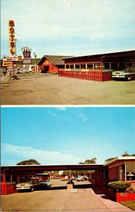 Vtg Oak Harbor Washington WA Queen Ann Motel Kings Table Restaurant Postcard