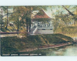 Divided-back REGENT SPRING BANDSTAND Excelsior Springs by Kansas City MO AD7542