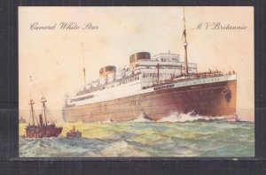  MV BRITTANIC '', CUNARD WHITE STAR LINE, c1930 ppc., unused.