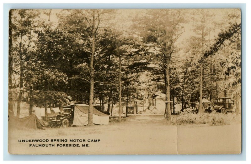 c1910's Underwood Spring Motor Camp Falmouth Foreside Maine RPPC Photo
