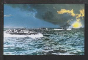 Battleship,Okinawa,WWII Postcard 