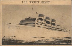 National Tours TSS Prince Henry Cruise Ship Liner 1937 Cancel Vintage Postcard