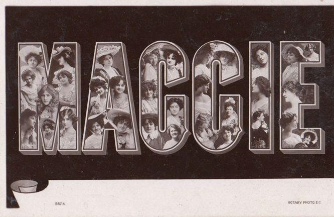 A Girls Named Called MAGGIE Margaret Old Theatre Star Actress Name RPC Postcard