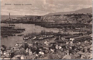 Italy Genova Panorama da Castelletto Genoa Vintage Postcard 03.20