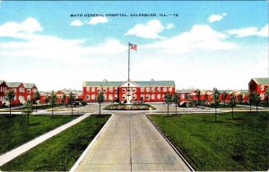 Galesburg, IL Illinois  MAYO GENERAL HOSPITAL  Military~WWII Veterans  Postcard