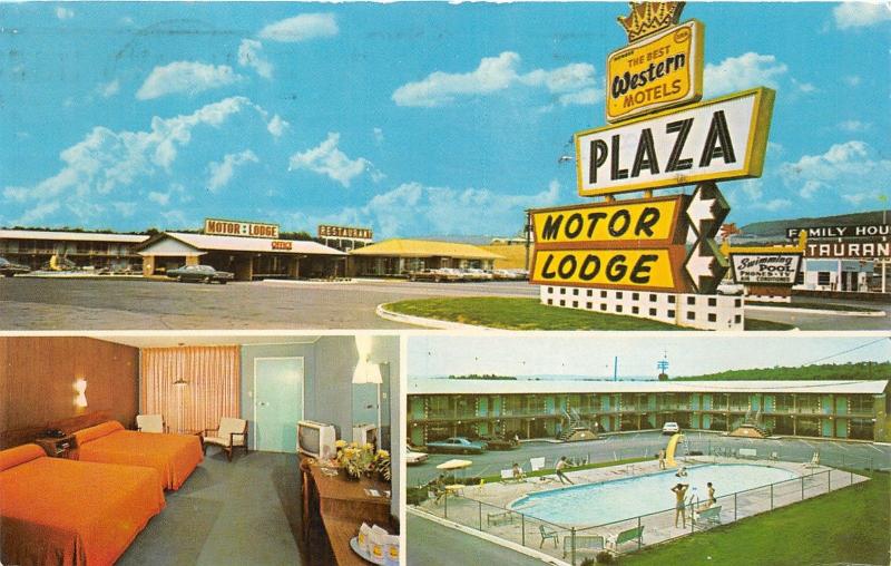 Breezewood Pennsylvania~Plaza Motor Lodge~Lincoln Hwy~Swimming Pool-Room~1972 Pc