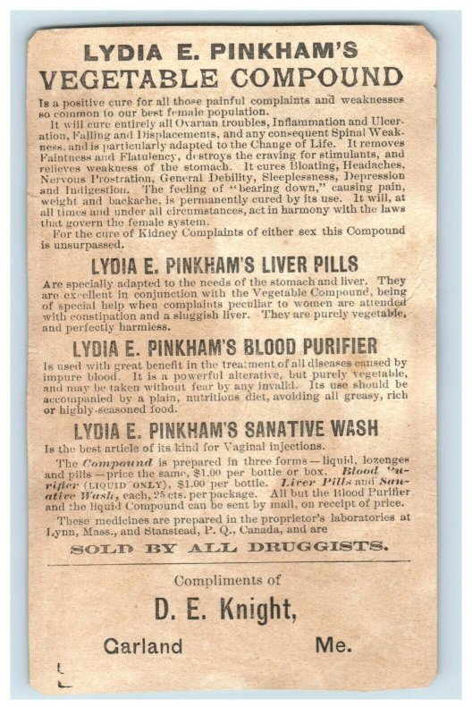 1880s Lydia E. Pinkham's Vegetable Compound Quack Medicine Lot Of 2 P229 