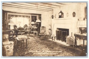 1932 Old Bennington Inn Living Room Interior Vermont VT RPPC Photo Postcard