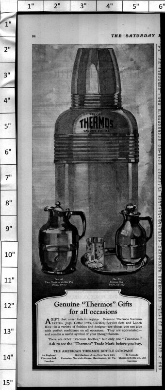 1924 Thermos Insulated Bottle Gifts Vintage Print Ad 3994