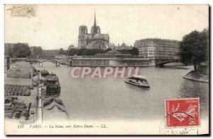 Paris Old Postcard The Seine to Notre Dame