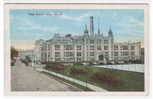 High School Joliet Illinois 1920s postcard