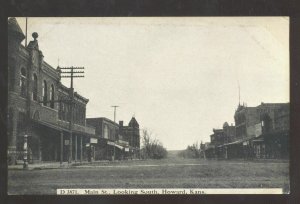 HOWARD KANSAS DOWNTOWN MAIN STREET SCENE STORES VINTAGE POSTCARD