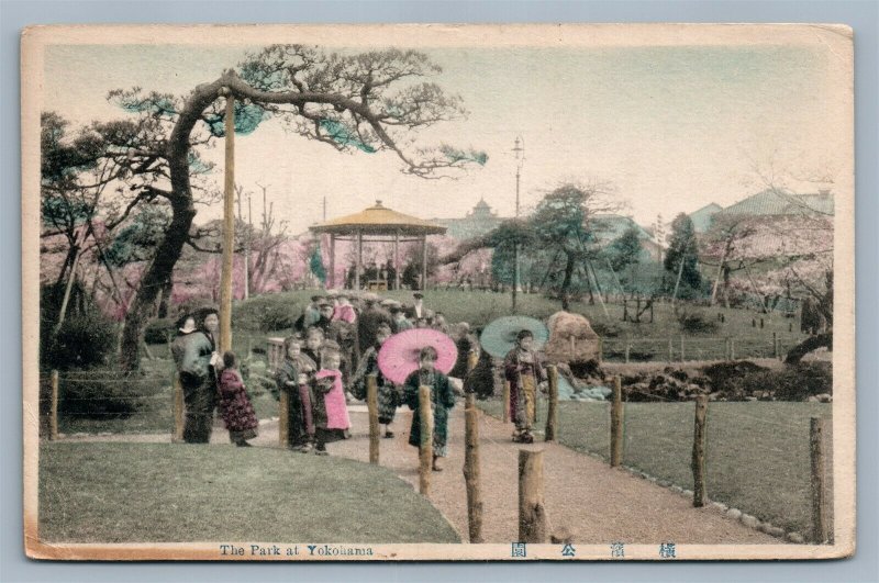 JAPAN YOKOHAMA PARK JAPANESE ANTIQUE POSTCARD