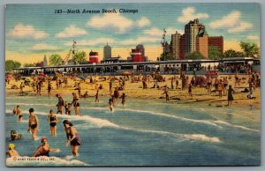 Postcard Chicago IL c1949 North Avenue Beach Lincoln Park CDS Slogan Cancel