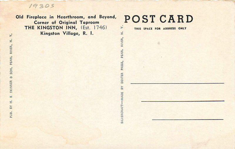 1930s Kingston Inn Old Fireplace Hearthroom Beyond Rhode Island Interior 427