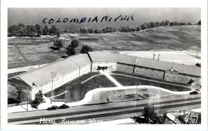 RPPC RICHLAND, WA Washington   Birdseye of the HOTEL  c1950s Roadside   Postcard