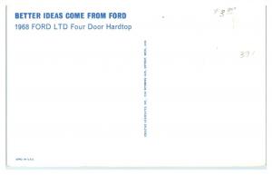 1968 Ford LTD Four Door Hardtop Postcard *5C