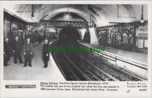 Train Postcard-Mersey Railway Hamilton Square Station Birkenhead c1910 - RS32192