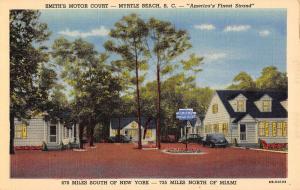 Myrtle Beach South Carolina Smiths Motor Court Linen Antique Postcard K19383