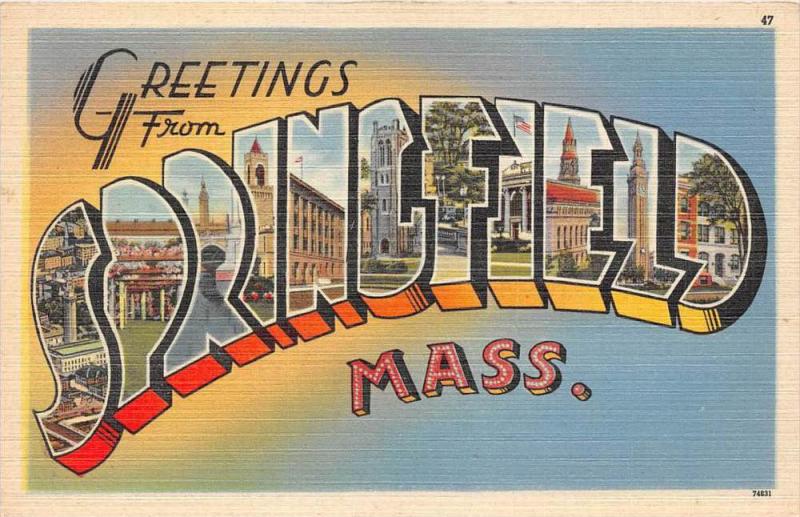 12884   MA  Springfield  1940's    LARGE LETTERS