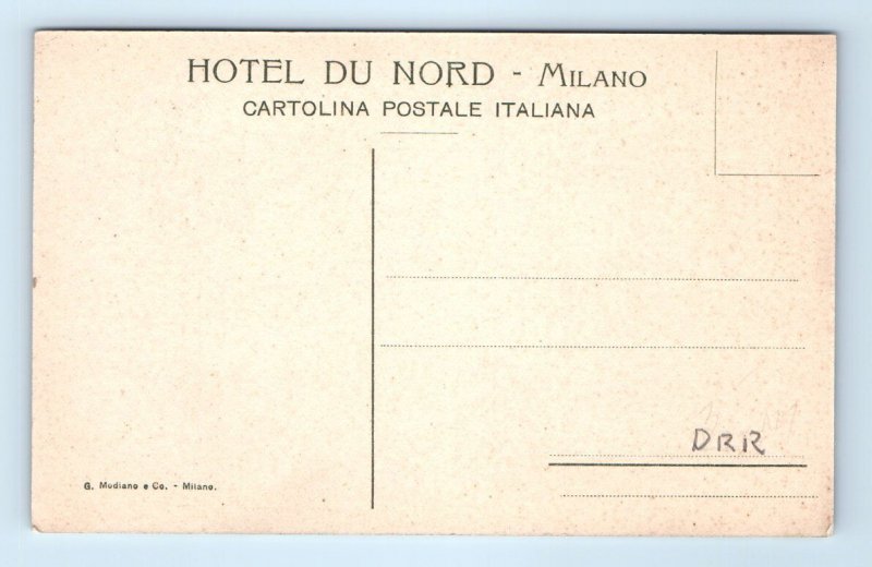 Restaurant de l'Hotel du Nord interior MILAN Postcard