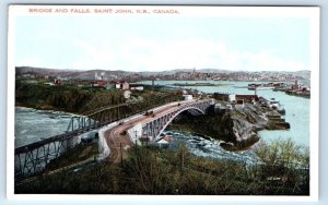 Bridge & Falls SAINT JOHN New Brunswick Canada Postcard