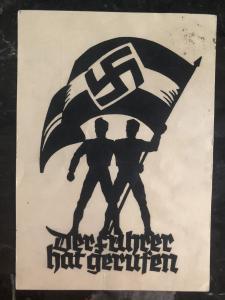 1938 Sudetenland Germany Patriotic Postcard cover the leader called