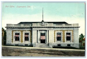 c1910 Post Office Exterior Building Logansport Indiana Vintage Antique Postcard