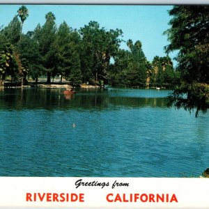c1960s Riverside CA Greetings Lake Evans Fairmount Park Santa Ana Max Mahan A219