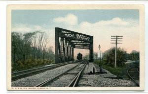 DL&W Railroad Bridge Train Elmira New York 1920s postcard