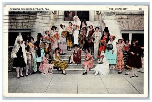 1942 Spanish Senoritas Tampa St. Petersburg Florida FL, The Cigar City Postcard 