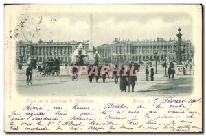 Old Postcard Paris Place de la Concorde and Madeleine
