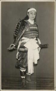 Japan Japanese Samurai Costume Actor? Sword c1910 Real Photo Postcard