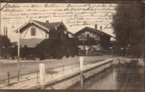 Elgin IL Cancel - Bldgs Buffet - Message in French 1906 Real Photo Postcard