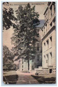 1919 College Row Indiana University Bloomington IN, Handcolored Antique Postcard 