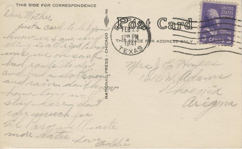 Delight Courts El Paso TX Texas Grocery Market Motel c1941 Vintage Postcard E8