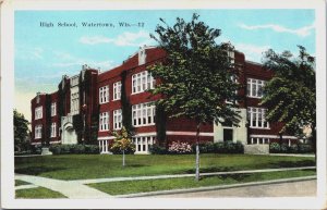 High School Watertown Wisconsin Vintage Postcard C106