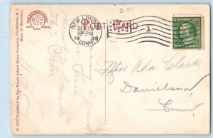 1909 Islanda Largest Private Yacht Owned MF Plant New London Connecticut Postcar