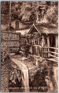 Shanklin Chine Fall Isle Of Wight England Wooden Coastal Ravine Postcard