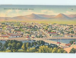 Pre-1980 AERIAL VIEW OF TOWN Juarez - Ciudad Juarez Mexico F5936